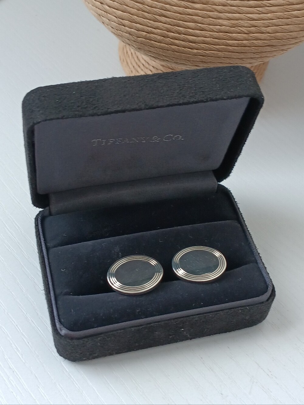 Tiffany@Co. Sterling Silver Men's Oval Cufflinks